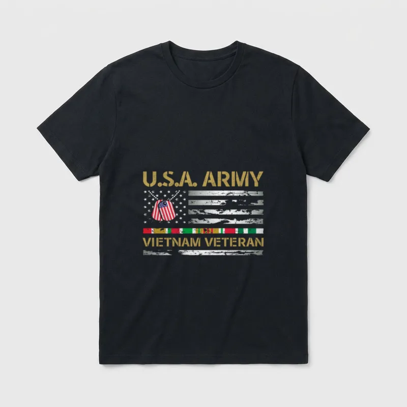 USA Army Vietnam Veteran Flag T-Shirt – Classic T-Shirt in Black