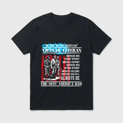 The Best America Had T-Shirt – Soldiers in combat gear with text honoring Vietnam veterans – Classic T-Shirt in Black