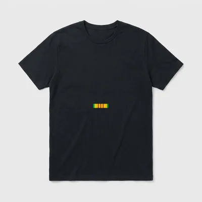 Vietnam Service Medal T-Shirt – Horizontal stripe of yellow, red, and green ribbon bars – Classic T-Shirt in Black