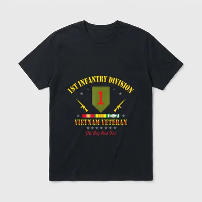 US Army Vietnam Vet T-Shirt – 1ST INFANTRY DIVISION VIETNAM VETERAN The Big Red One – Classic T-Shirt in Black