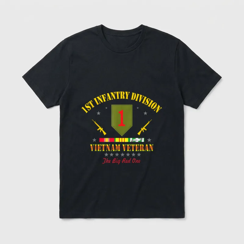 US Army Vietnam Vet T-Shirt – 1ST INFANTRY DIVISION VIETNAM VETERAN The Big Red One – Classic T-Shirt in Black