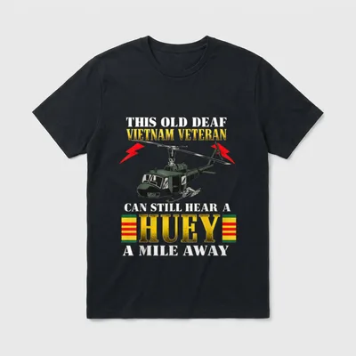 UH-1H Helicopter Vietnam War T-Shirt – Classic T-Shirt in Black