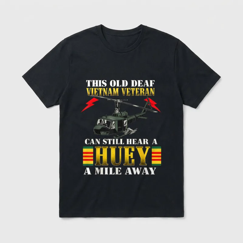 UH-1H Helicopter Vietnam War T-Shirt – Classic T-Shirt in Black