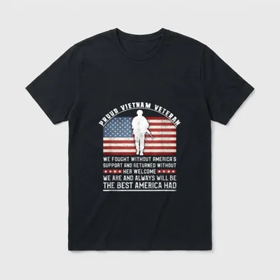 American Flag Proud Vietnam T-Shirt – Classic T-Shirt in Black