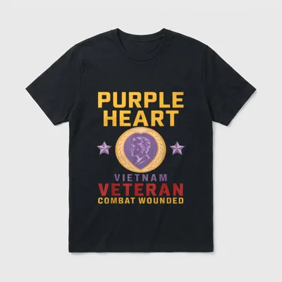 Veterans Day Purple Heart T-Shirt – Classic T-Shirt in Black