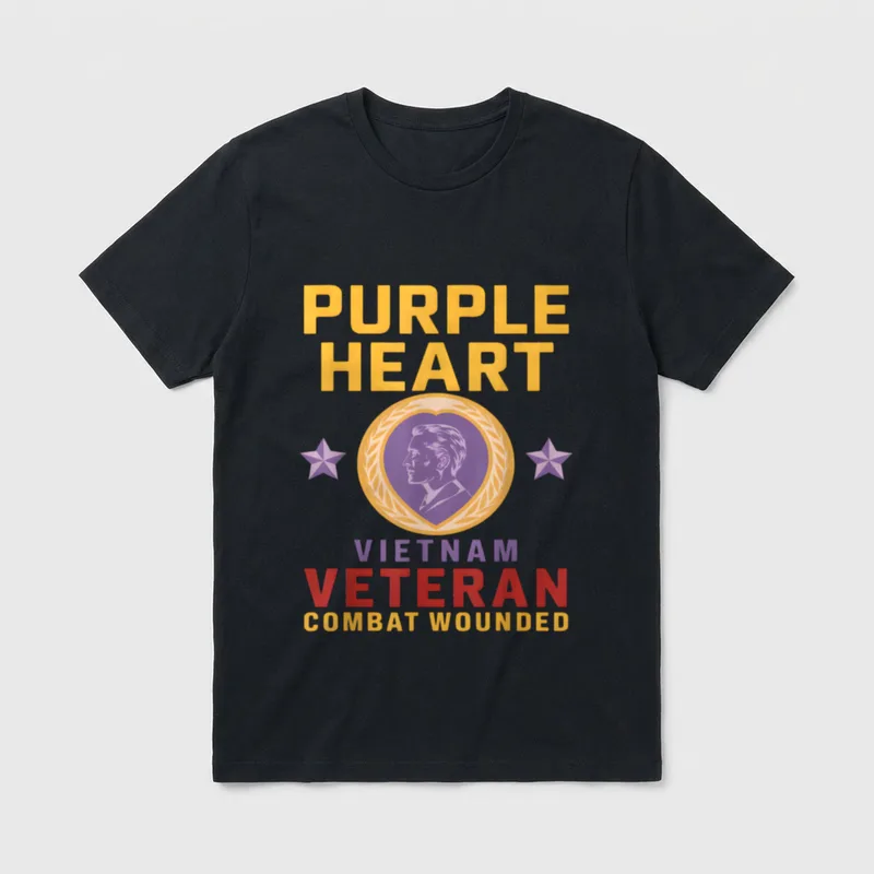 Veterans Day Purple Heart T-Shirt – Classic T-Shirt in Black