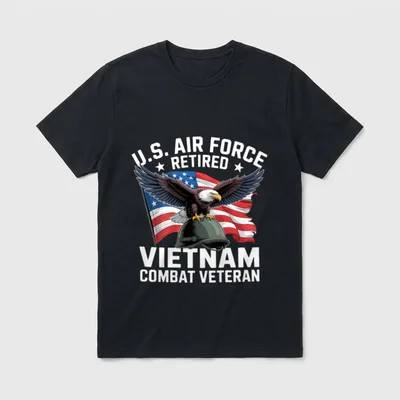 US Air Force Retired Vietnam Combat T-Shirt – Classic T-Shirt in Black