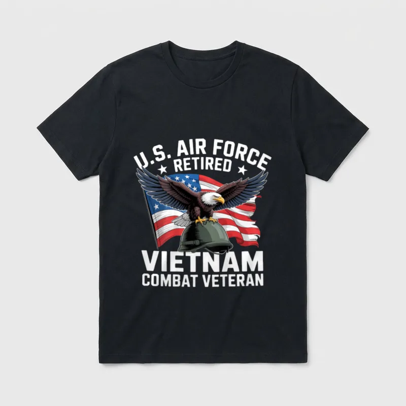 US Air Force Retired Vietnam Combat T-Shirt – Classic T-Shirt in Black
