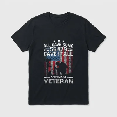 Military Tribute Vietnam Vet T-Shirt – All Gave Some 58479 Gave It All Vietnam Veteran – Classic T-Shirt in Black
