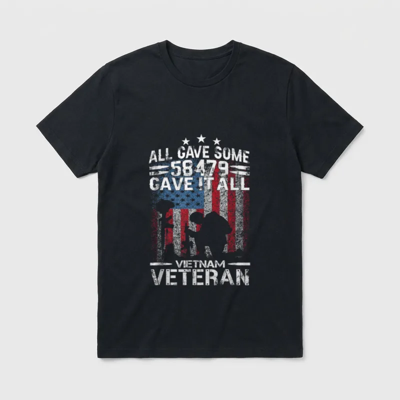 Military Tribute Vietnam Vet T-Shirt – All Gave Some 58479 Gave It All Vietnam Veteran – Classic T-Shirt in Black