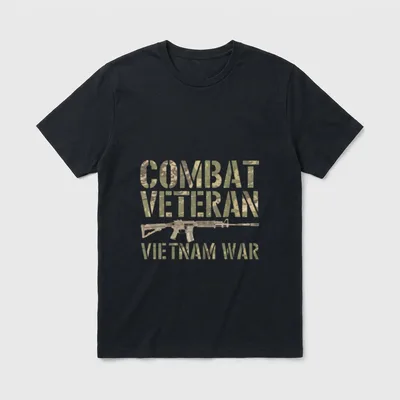 Camo Proud Combat Veteran Vietnam War T-Shirt – Classic T-Shirt in Black