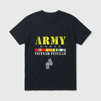 US Army Vietnam Veteran USA Flag T-Shirt – Classic T-Shirt in Black