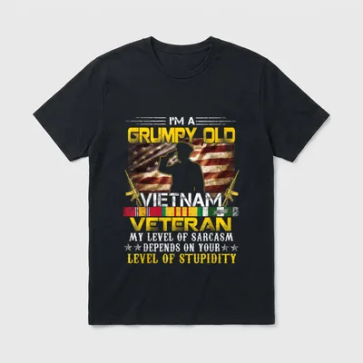 Proud Vietnam Veteran Grumpy Old T-Shirt – Classic T-Shirt in Black