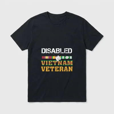 Proud Disabled Vietnam Veteran US Vet T-Shirt – Classic T-Shirt in Black