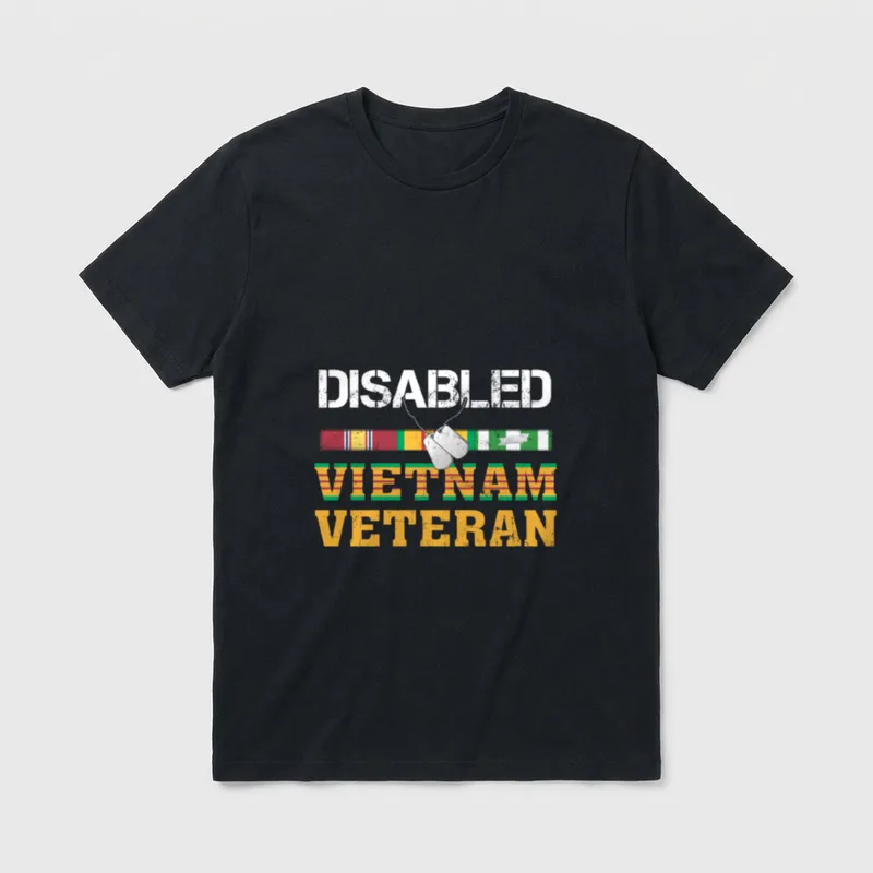 Proud Disabled Vietnam Veteran US Vet T-Shirt – Classic T-Shirt in Black
