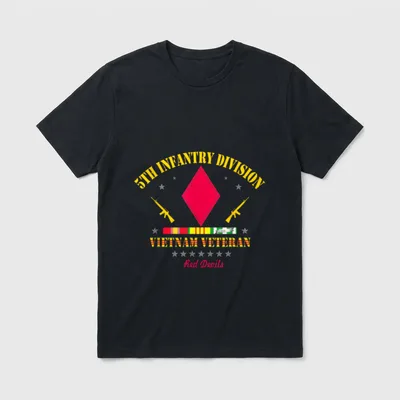 5th Infantry Division Vietnam Veteran Ivy T-Shirt – Classic T-Shirt in Black