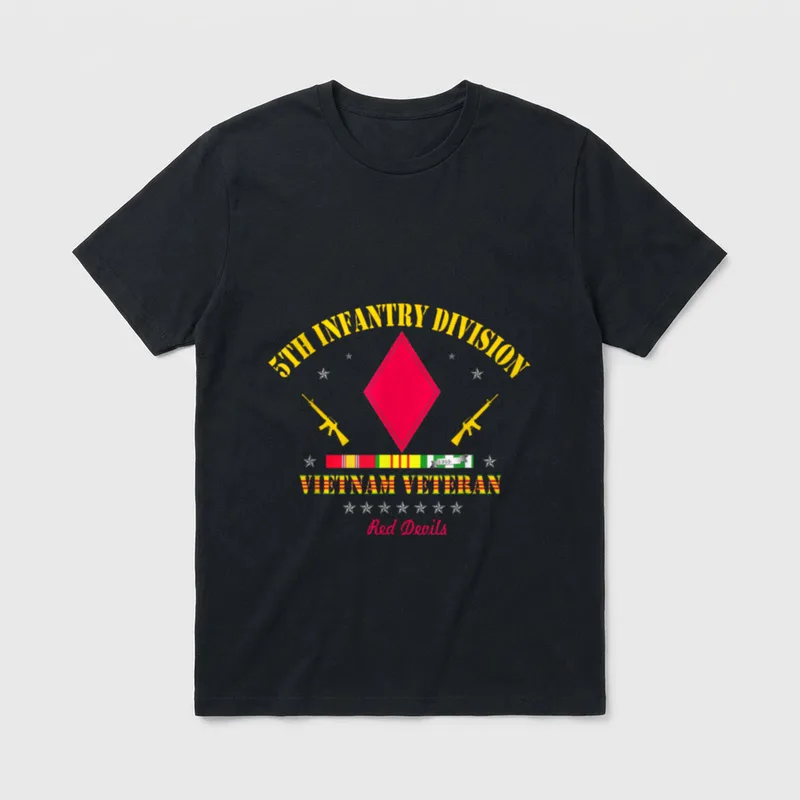 5th Infantry Division Vietnam Veteran Ivy T-Shirt – Classic T-Shirt in Black