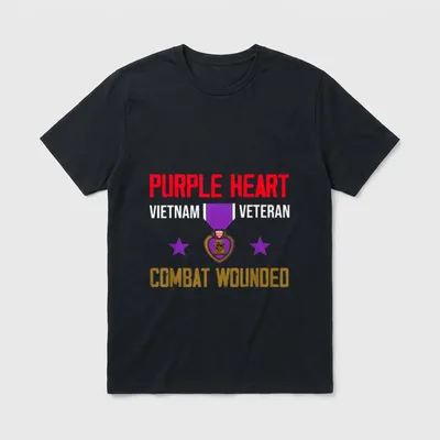 Purple Heart for Vietnam Veteran Retro T-Shirt – Classic T-Shirt in Black