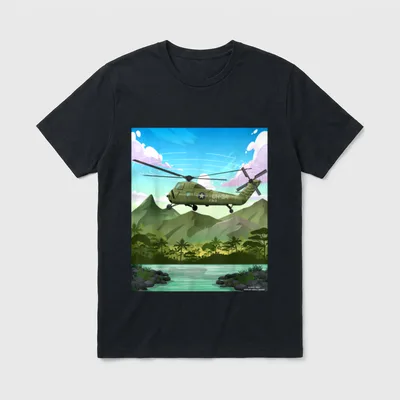 Vietnam War Military Helicopter Armed Forces T-Shirt – Classic T-Shirt in Black