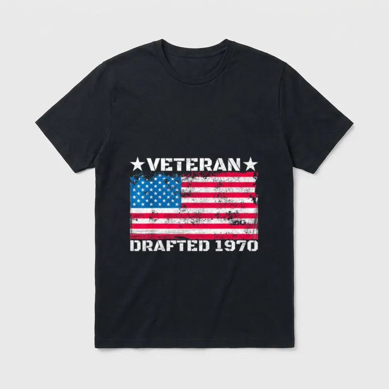 US Military Veteran Drafted 1970 Vietnam T-Shirt – Classic T-Shirt in Black