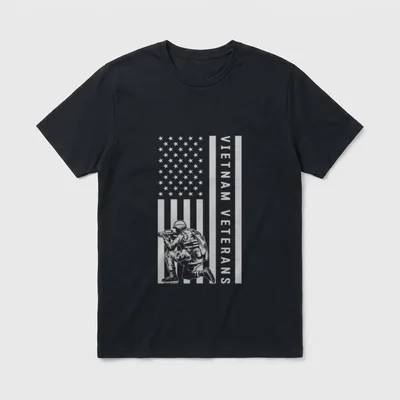 Soldier Army US Flag Patriotic Vietnam T-Shirt – Classic T-Shirt in Black