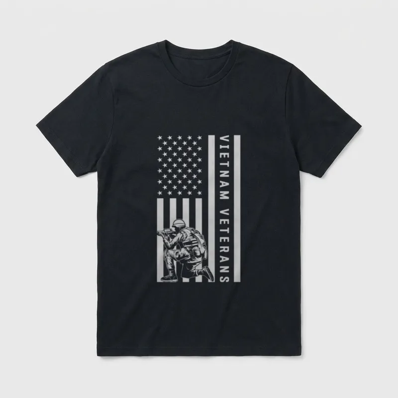 Soldier Army US Flag Patriotic Vietnam T-Shirt – Classic T-Shirt in Black