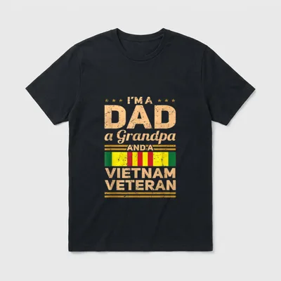 Proud Vietnam Veteran Flag Military I'm T-Shirt – Classic T-Shirt in Black