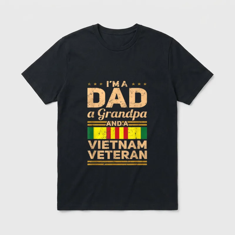 Proud Vietnam Veteran Flag Military I'm T-Shirt – Classic T-Shirt in Black