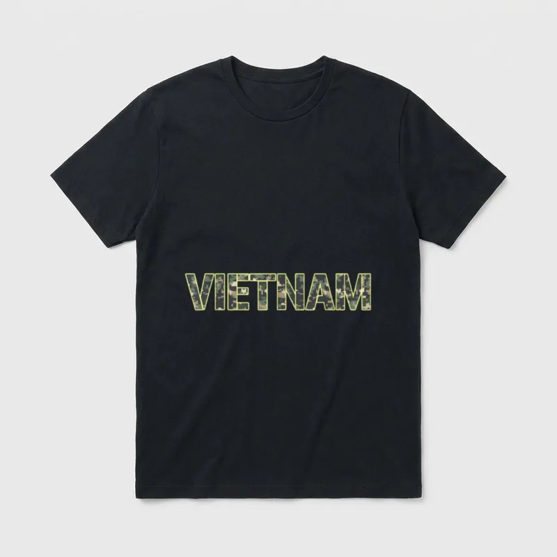 Vietnam Veteran Cool Camou Flage Military T-Shirt – Classic T-Shirt in Black