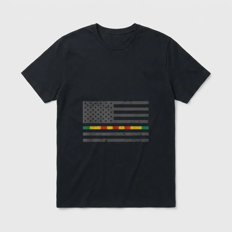 Vietnam Ribbon Stripe for Veteran American T-Shirt – Classic T-Shirt in Black