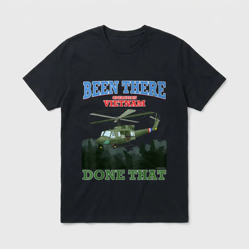 Vietnam War Military Helicopter Armed Veterans T-Shirt – Classic T-Shirt in Black