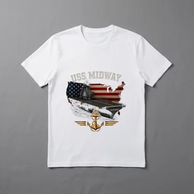 USS Midway Aircraft Carrier T-Shirt – Classic T-Shirt in Black