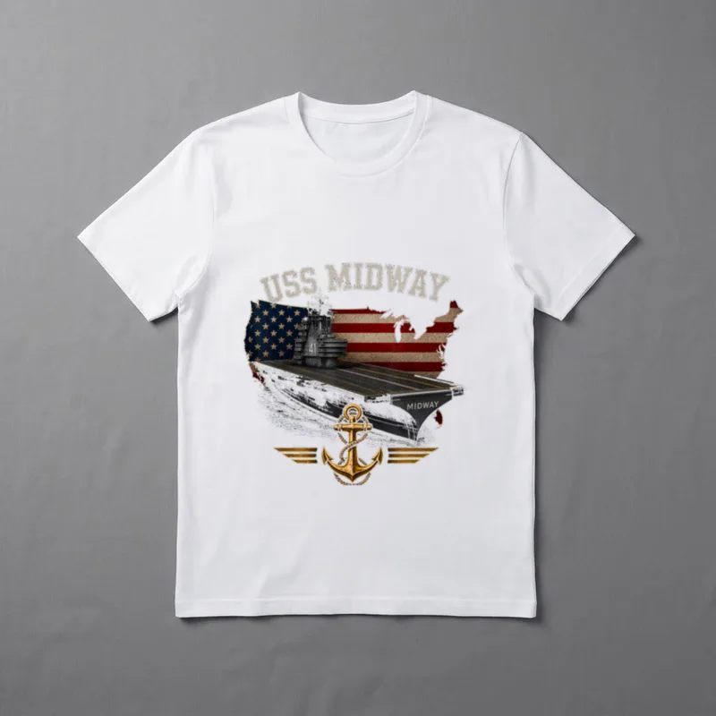 USS Midway Aircraft Carrier T-Shirt – Classic T-Shirt in Black