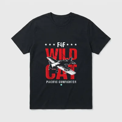 WW2 F4F Wildcat Pilot T-Shirt – Classic T-Shirt in Black