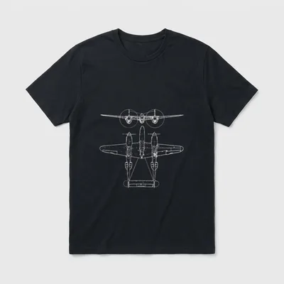 P-38 Lightning Fighter Pilot T-Shirt – Classic T-Shirt in Black