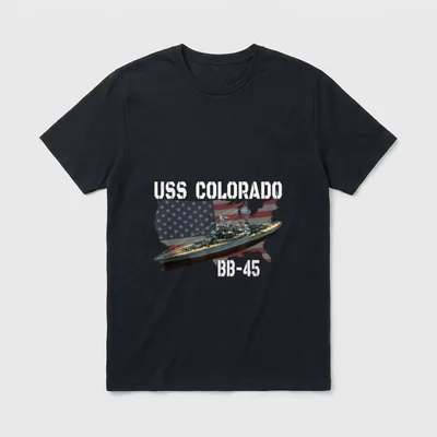 Battleship USS Colorado BB-45 Warships Veterans T-Shirt – Classic T-Shirt in Black