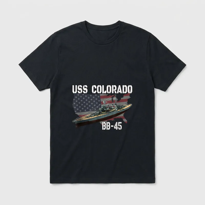 Battleship USS Colorado BB-45 Warships Veterans T-Shirt – Classic T-Shirt in Black