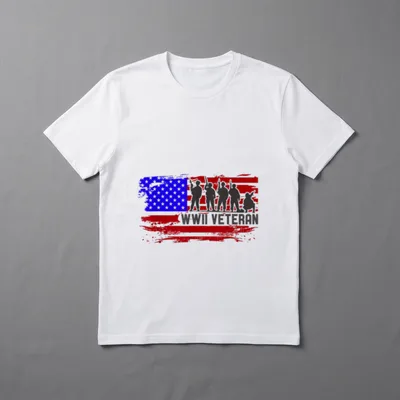 Vintage American Flag WWII Veteran T-Shirt – Classic T-Shirt in Black