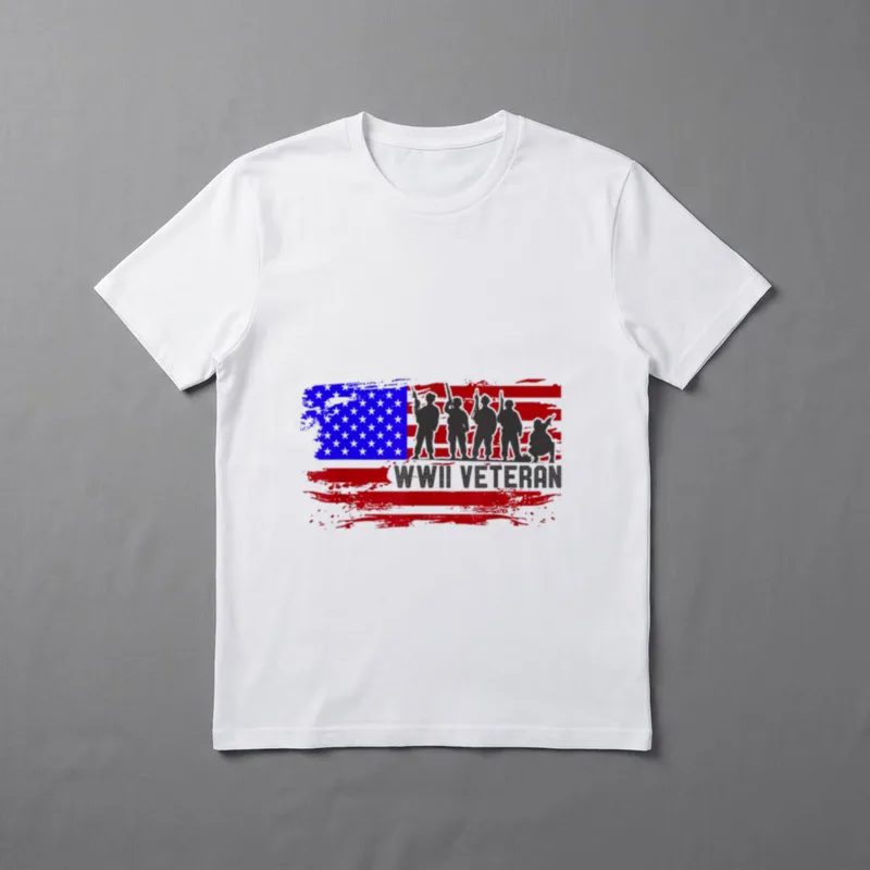 Vintage American Flag WWII Veteran T-Shirt – Classic T-Shirt in Black