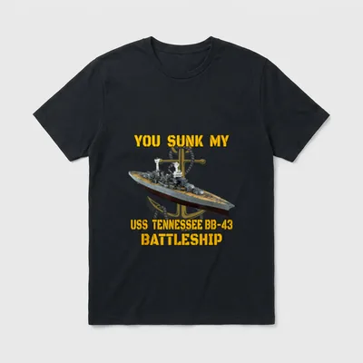 Warship USS Tennessee BB-43 Battleship Veteran T-Shirt – Classic T-Shirt in Black